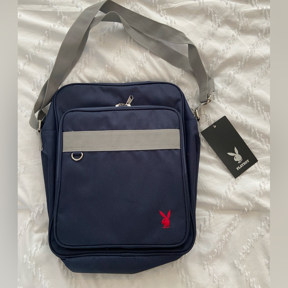 Playboy Navy and Gray Shoulder Bag